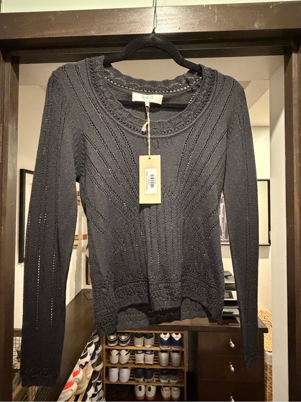 Sea New York Paxton Knit Top LS in Black - Picture 6 of 7